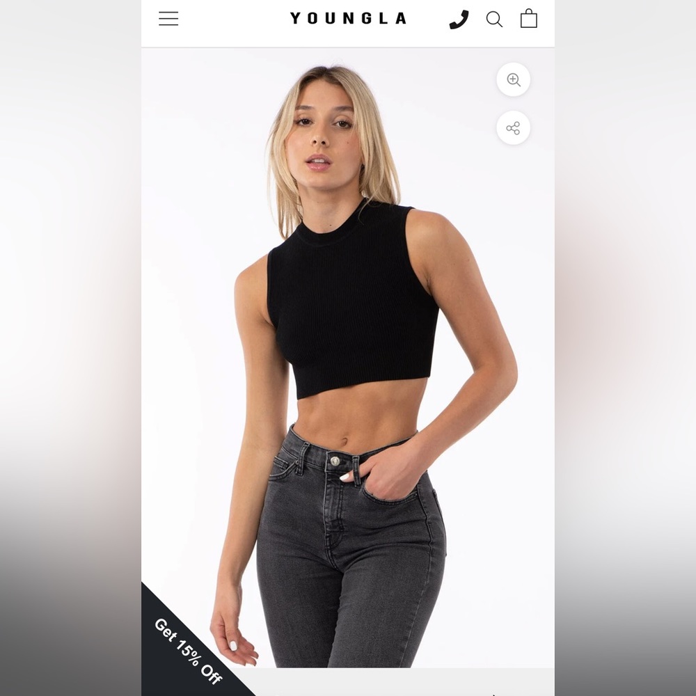 YOUNG LA W301 CONTOUR RIBBED TANK